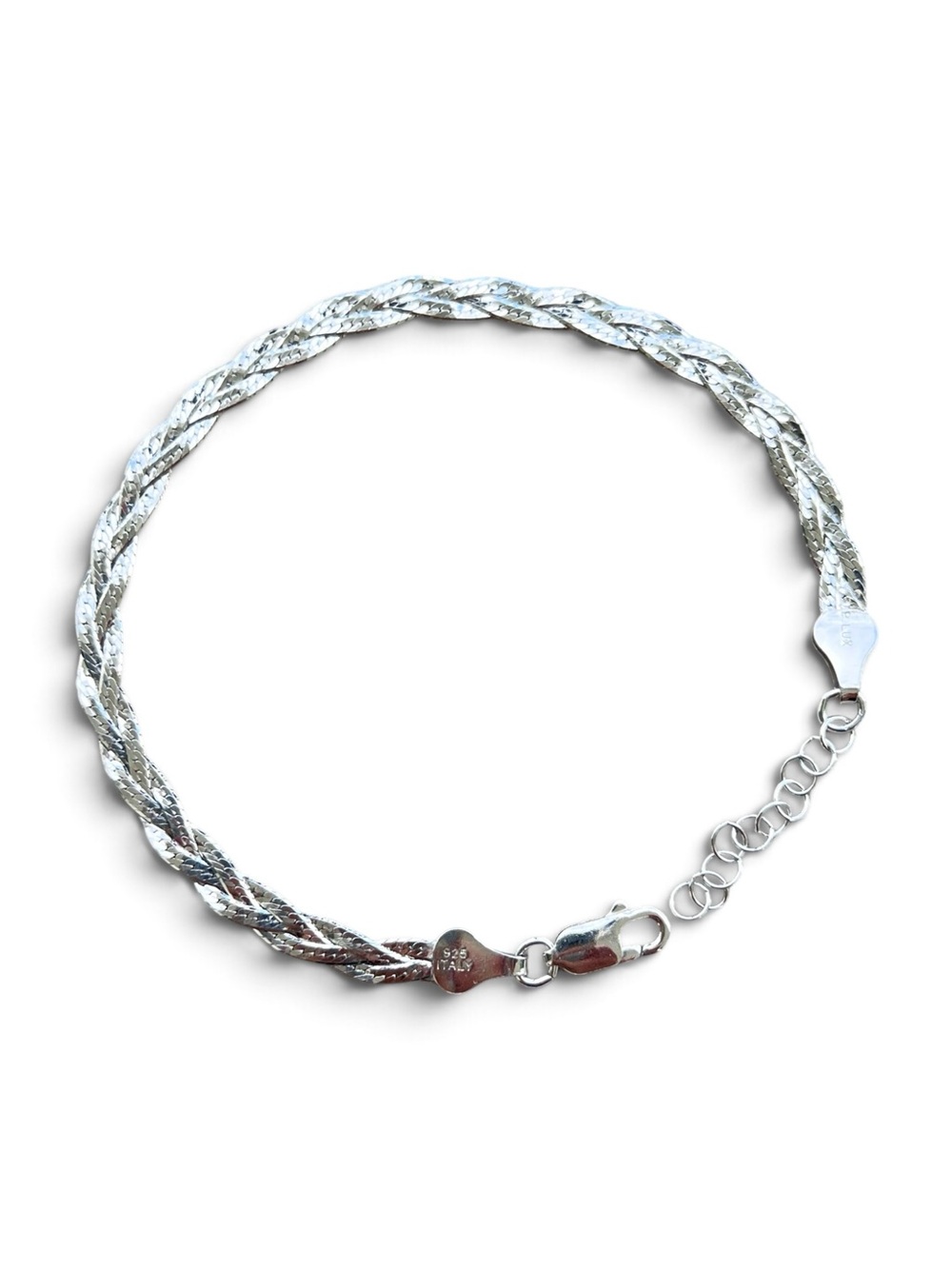 Sterling Silver Braided Herringbone Bracelet